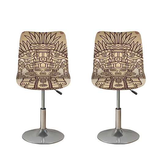 Ancient Mayan Statue Print Bar Stool Covers