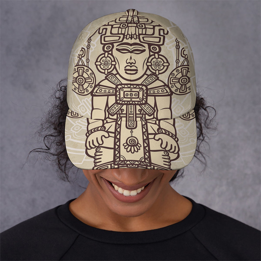 Ancient Mayan Statue Print Baseball Cap