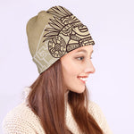 Ancient Mayan Statue Print Beanie