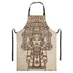 Ancient Mayan Statue Print Bib Apron With Pocket
