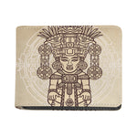 Ancient Mayan Statue Print Bifold Wallet