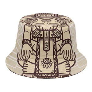 Ancient Mayan Statue Print Bucket Hat