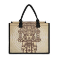 Ancient Mayan Statue Print Canvas Tote Bag