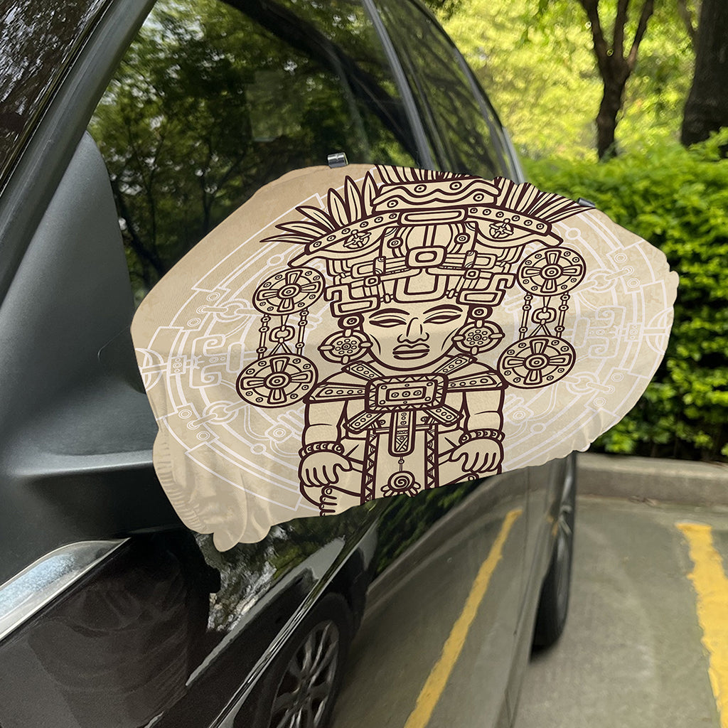 Ancient Mayan Statue Print Car Side Mirror Covers