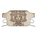 Ancient Mayan Statue Print Car Windshield Snow Cover