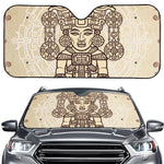 Ancient Mayan Statue Print Car Windshield Sun Shade