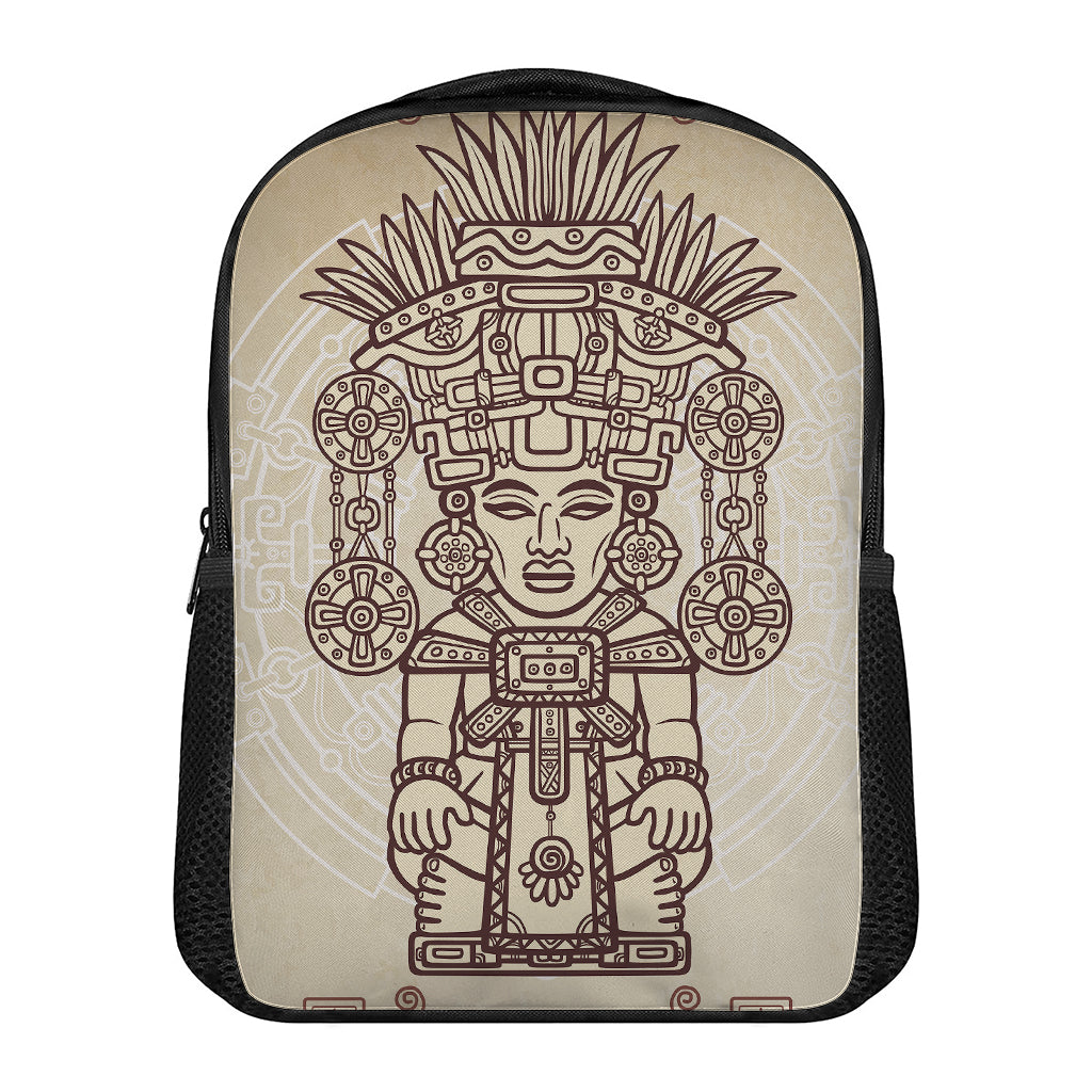 Ancient Mayan Statue Print Casual Backpack