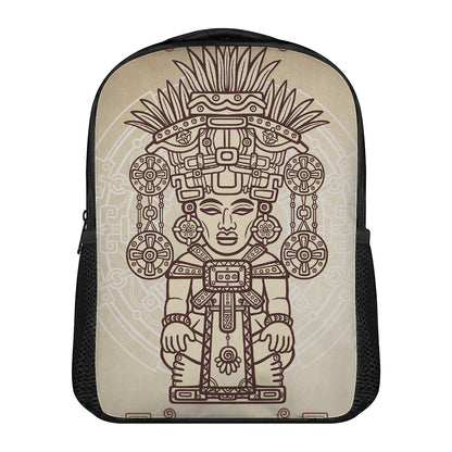 Ancient Mayan Statue Print Casual Backpack