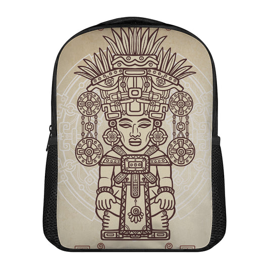 Ancient Mayan Statue Print Casual Backpack