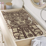 Ancient Mayan Statue Print Changing Pad Cover