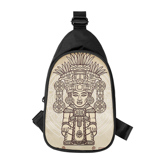 Ancient Mayan Statue Print Chest Bag