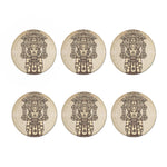 Ancient Mayan Statue Print Coaster Set