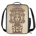 Ancient Mayan Statue Print Crossbody Lunch Bag