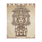 Ancient Mayan Statue Print Curtain
