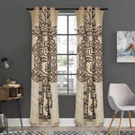 Ancient Mayan Statue Print Curtain