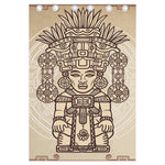 Ancient Mayan Statue Print Curtain