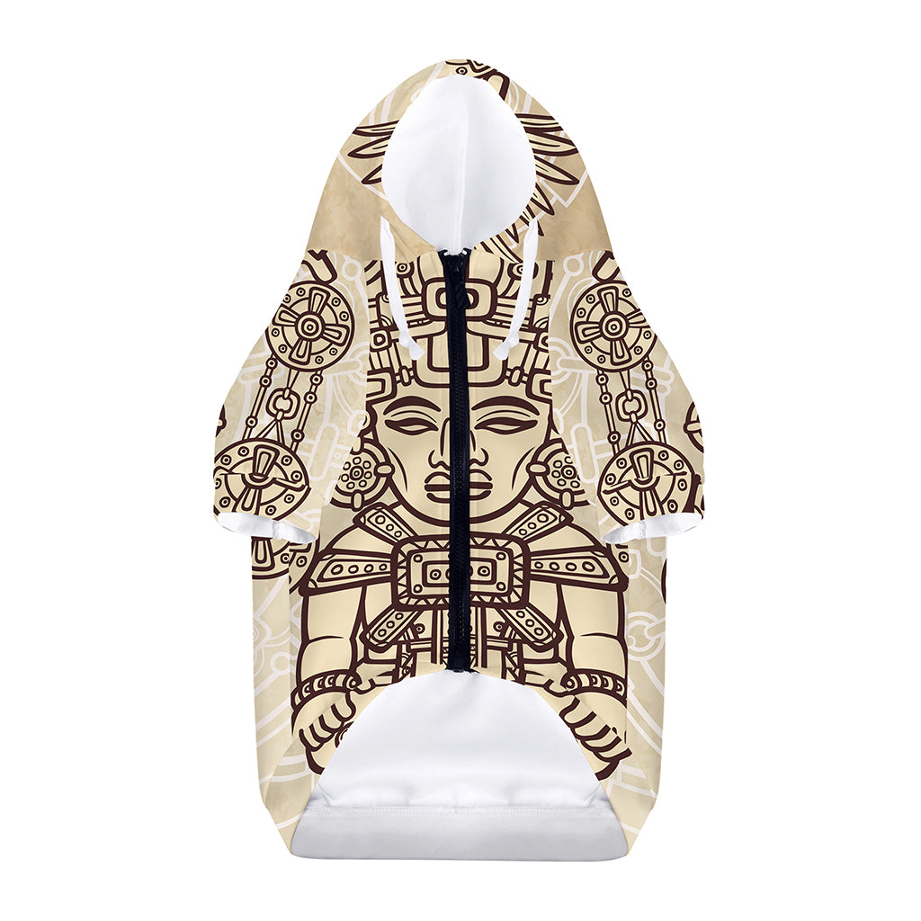 Ancient Mayan Statue Print Dog Zip Up Hoodie