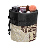 Ancient Mayan Statue Print Drawstring Makeup Bag
