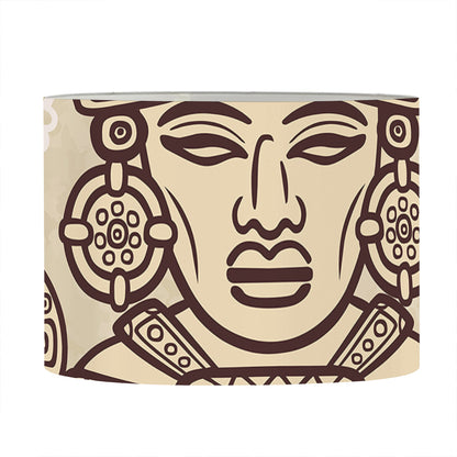 Ancient Mayan Statue Print Drum Lamp Shade