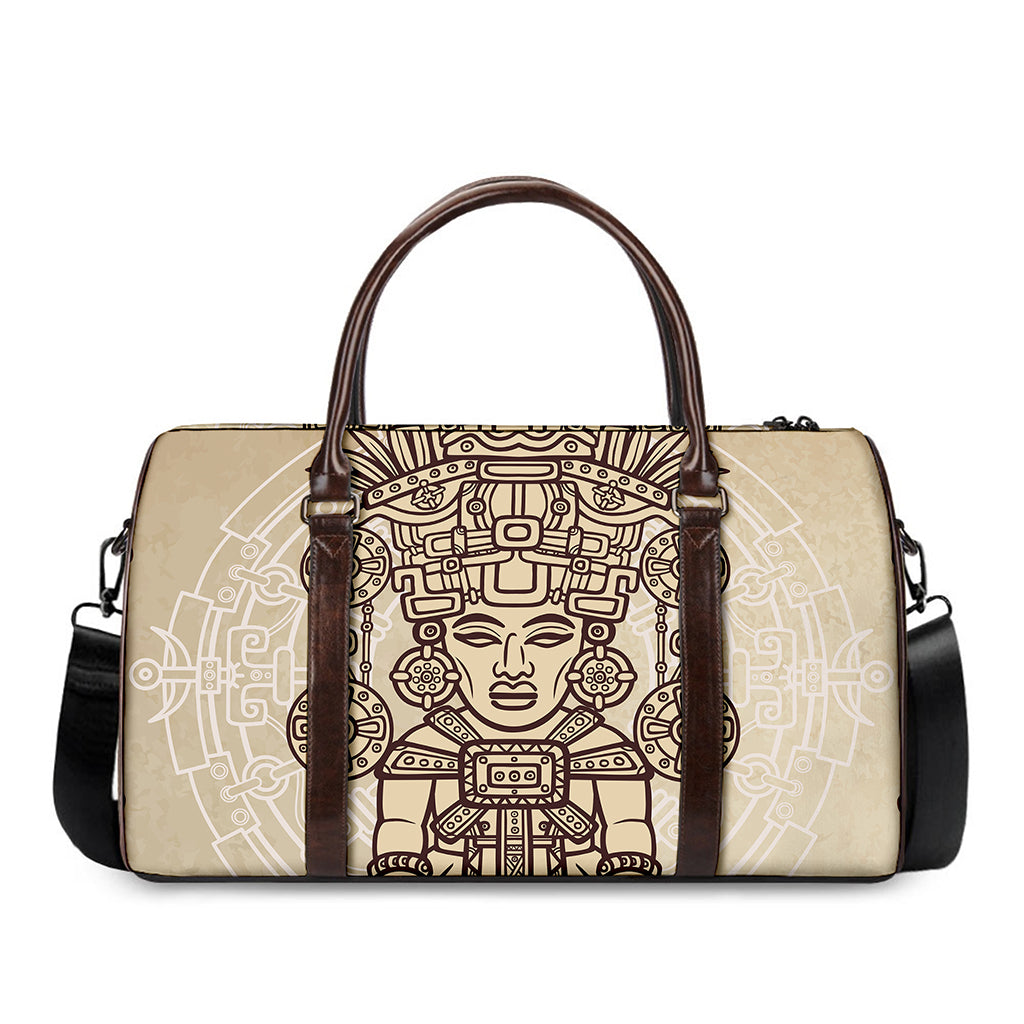 Ancient Mayan Statue Print Duffle Bag