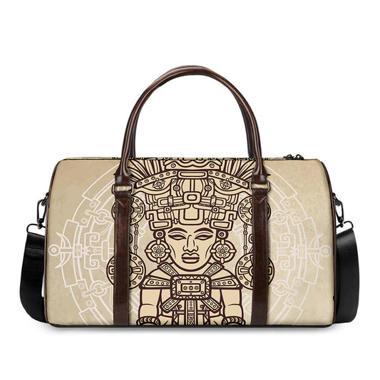 Ancient Mayan Statue Print Duffle Bag