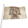 Ancient Mayan Statue Print Flag