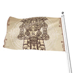 Ancient Mayan Statue Print Flag