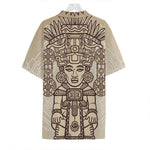 Ancient Mayan Statue Print Hawaiian Shirt