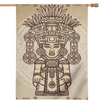 Ancient Mayan Statue Print House Flag