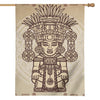 Ancient Mayan Statue Print House Flag