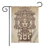 Ancient Mayan Statue Print House Flag