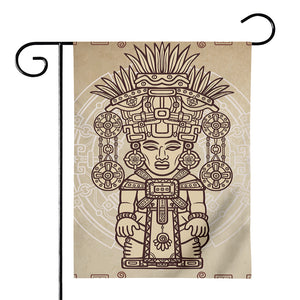 Ancient Mayan Statue Print House Flag