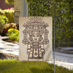 Ancient Mayan Statue Print House Flag