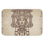 Ancient Mayan Statue Print Indoor Door Mat