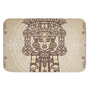 Ancient Mayan Statue Print Indoor Door Mat