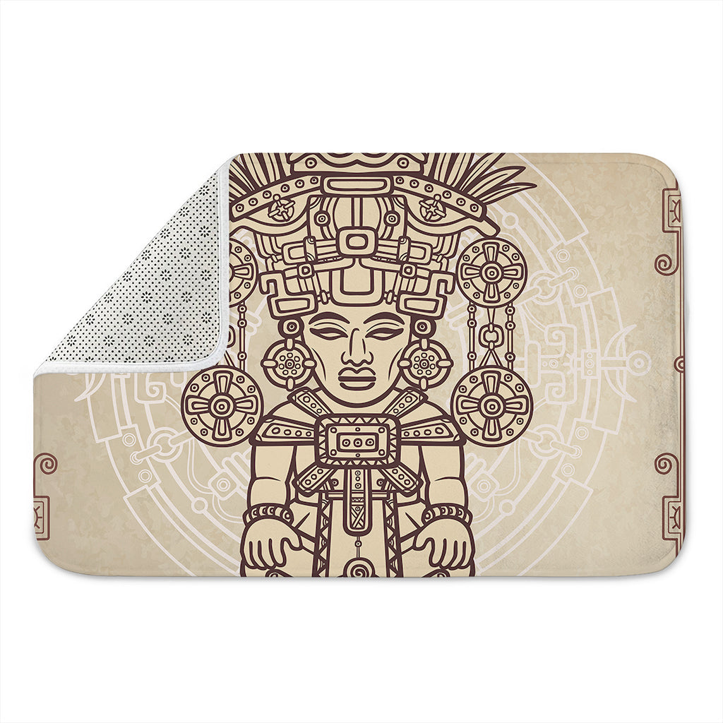 Ancient Mayan Statue Print Indoor Door Mat