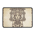 Ancient Mayan Statue Print Kitchen Mat