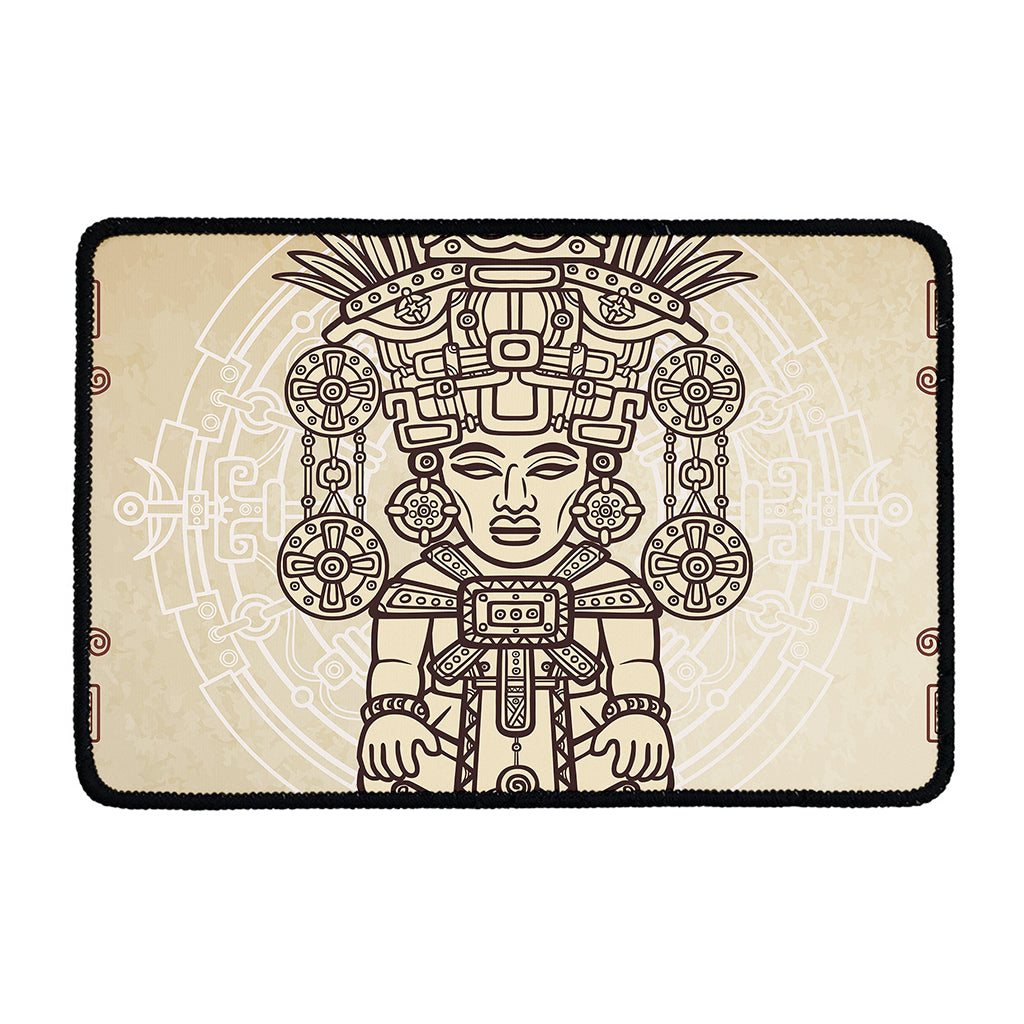 Ancient Mayan Statue Print Kitchen Mat