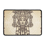 Ancient Mayan Statue Print Kitchen Mat