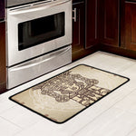 Ancient Mayan Statue Print Kitchen Mat