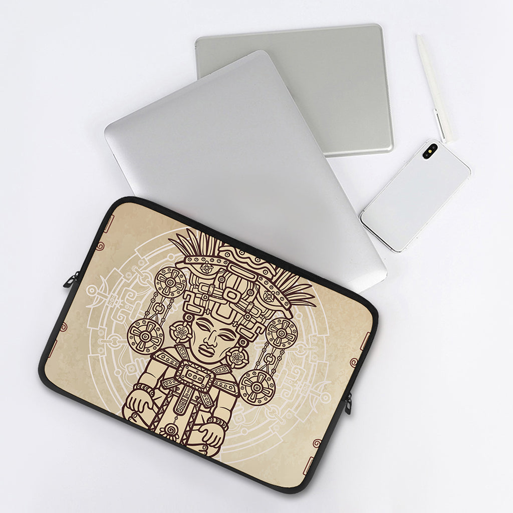 Ancient Mayan Statue Print Laptop Sleeve
