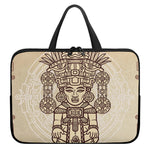 Ancient Mayan Statue Print Laptop Sleeve With Handle
