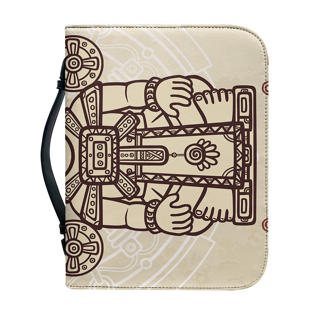 Ancient Mayan Statue Print Leather Bible Cover