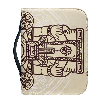 Ancient Mayan Statue Print Leather Bible Cover