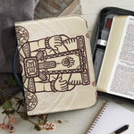 Ancient Mayan Statue Print Leather Bible Cover