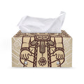 Ancient Mayan Statue Print Leather Tissue Box Cover