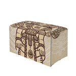 Ancient Mayan Statue Print Leather Tissue Box Cover