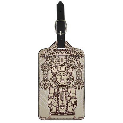 Ancient Mayan Statue Print Luggage Tag