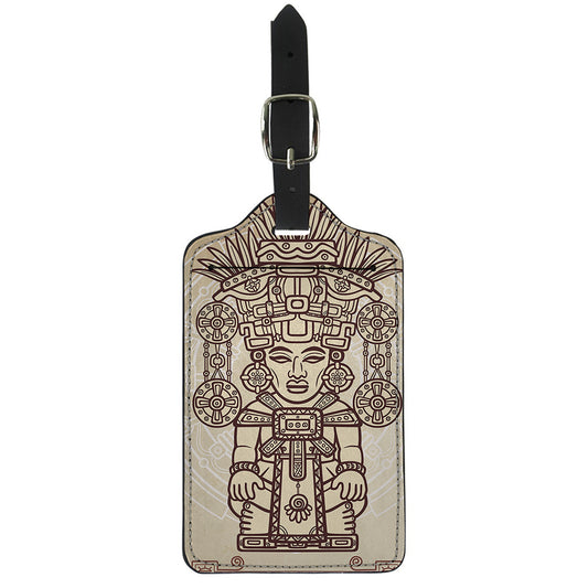 Ancient Mayan Statue Print Luggage Tag