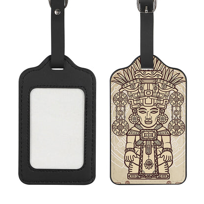 Ancient Mayan Statue Print Luggage Tag